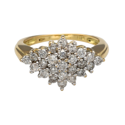 18ct Gold & Diamond Set Cluster Ring
