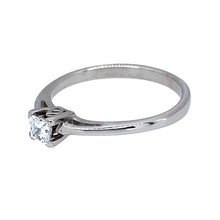 Load image into Gallery viewer, Preowned 18ct White Gold &amp; Diamond Princess Cut Solitaire Ring in size J with the weight 1.60 grams. The Diamond is approximately 18pt - 20pt
