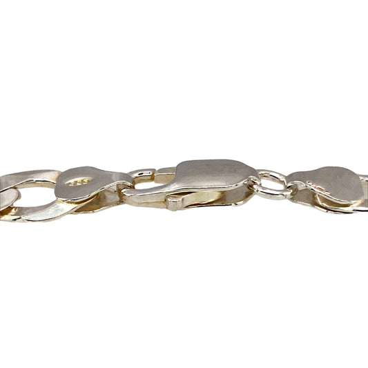 New 925 Silver 8.5" Curb Bracelet with the weight 12.30 grams and link width 9mm