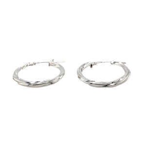 New 925 Silver 15mm Medium Twist Hoop Earrings with the weight 0.90 grams