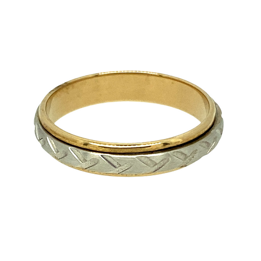 New 9ct Gold 4mm Patterned Band Ring