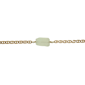 New 9ct Yellow Gold & Moonstone stone on a 16" anchor chain with the weight 4.20 grams. The moonstone stone is approximately 12mm by 8mm by 4mm. The moonstone smooths emotions and stress and promotes inspiration and good fortune. 