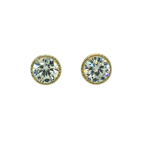 New 9ct Gold 6mm Cubic Zirconia Halo Stud Earrings with the weight 0.90 grams. The backs are 9mm long