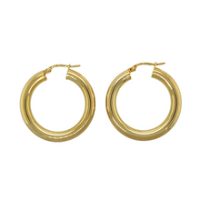Load image into Gallery viewer, New 9ct Gold 27mm Plain Hoop Creole Earrings

