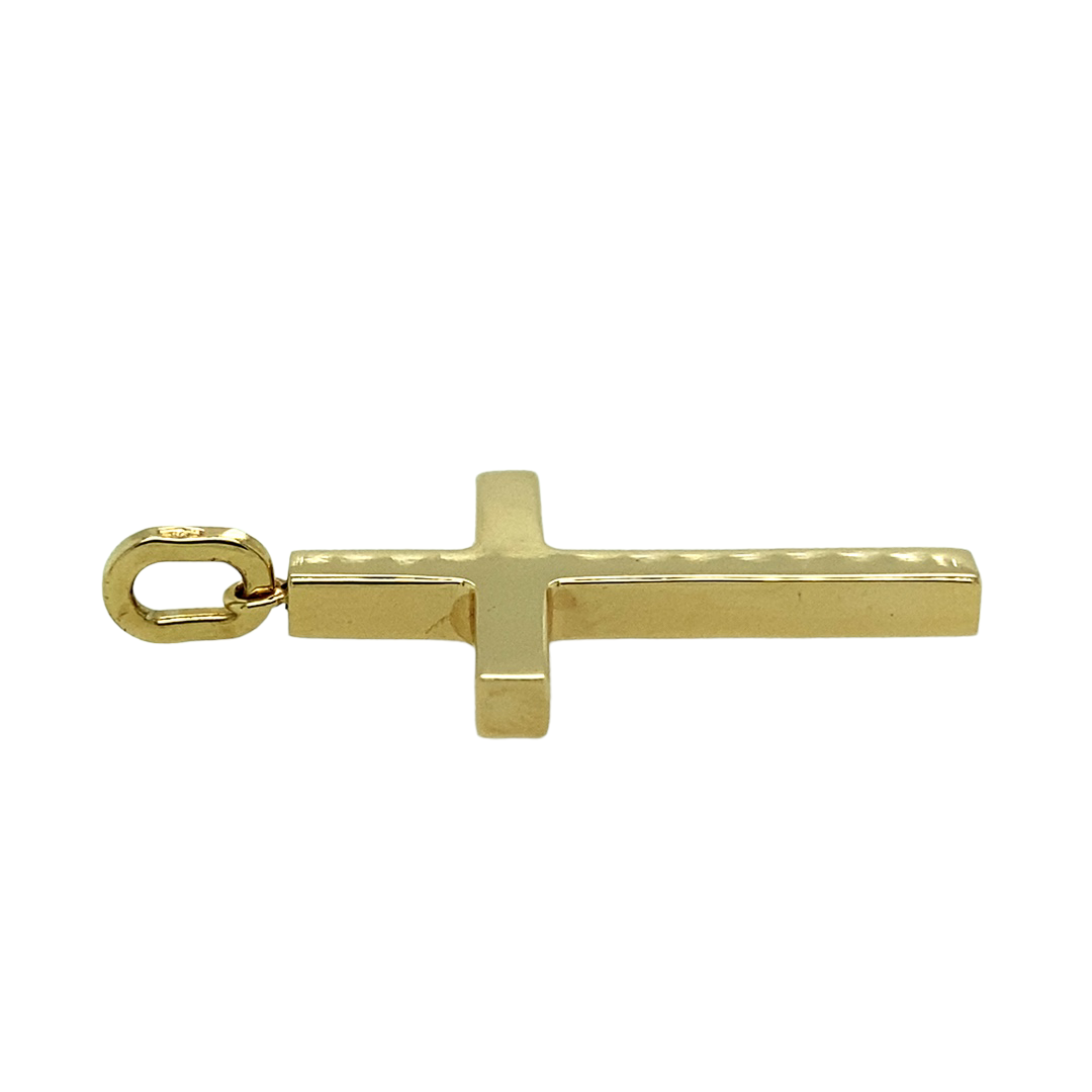 New 9ct Gold Plain Cross Pendant