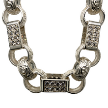 Load image into Gallery viewer, New 925 Silver &amp; Cubic Zirconia 30&quot; Gypsy Link Chain 223 grams
