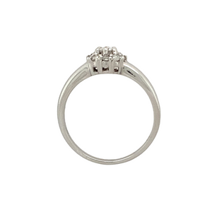 9ct White Gold & Diamond Halo Cluster Ring