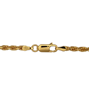 New 9ct Yellow Solid Gold 26" Rope Chain with the weight 18.30 grams and link width 3mm