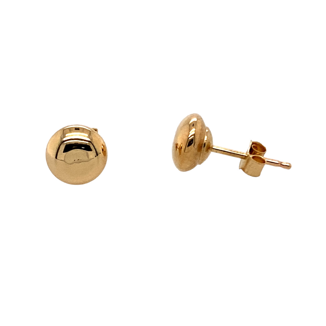 9ct Gold Button Stud Earrings