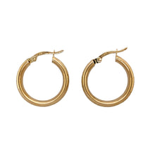 Load image into Gallery viewer, 9ct Gold Sparkle Creole Earrings
