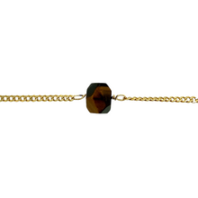 Load image into Gallery viewer, New 9ct Yellow Gold &amp; Tigers Eye stone on an 18&quot; curb chain with the weight 4.20 grams. The tigers eye stone is approximately 10mm by 8mm. Tigers eye is said to support wellness and is grounding. It encourages your confidence, clarity and focus. Tigers eye also helps to promote self confidence and inner strength as well as ward off negative energy.

