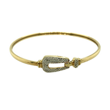 Load image into Gallery viewer, 9ct Gold &amp; Diamond Set Buckle Bangle
