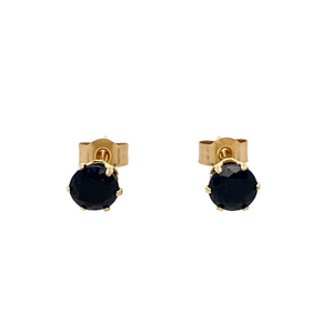 New 9ct Yellow Gold & Sapphire Stud Earrings with the weight 0.30 grams. The sapphire stone is 4mm diameter