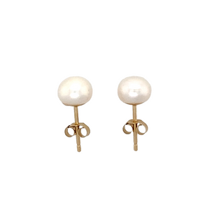 New 9ct Gold & 7mm Freshwater Pearl Stud Earrings