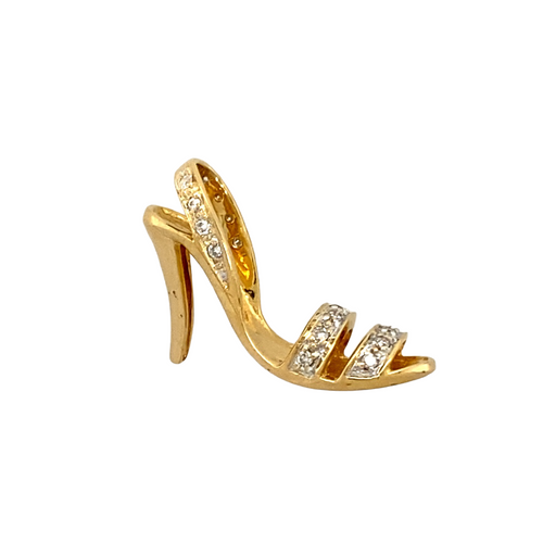 18ct Gold & Diamond Set Stiletto Heel Pendant