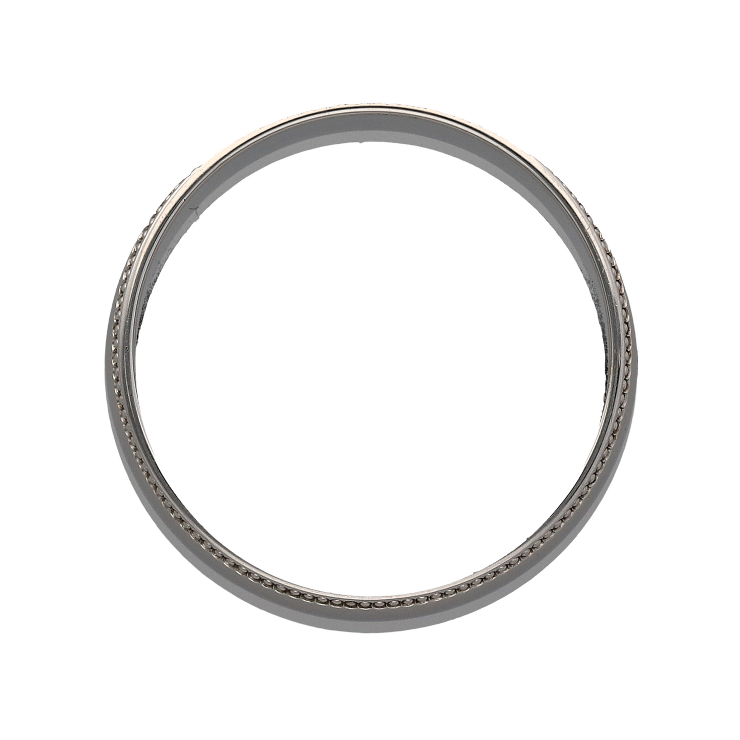 9ct White Gold Millgrain Wedding Band Ring
