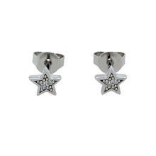 Load image into Gallery viewer, New 925 Silver &amp; Cubic Zirconia Set Star Stud Earrings with the weight 0.80 grams
