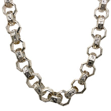 Load image into Gallery viewer, New Solid 925 Silver 27&quot; Patterned Octagonal Link Chain
