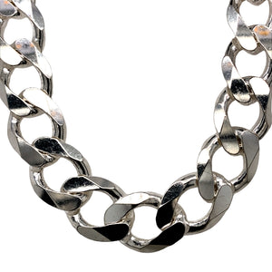 New Solid 925 Silver 24" Curb Chain 191 grams