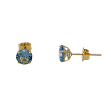 Load image into Gallery viewer, New 9ct Gold March Birthstone Stud Earrings
