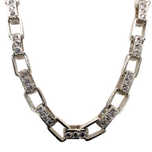 Load image into Gallery viewer, New 925 Silver &amp; Cubic Zirconia Set 26&quot; Patterned Belcher Chain
