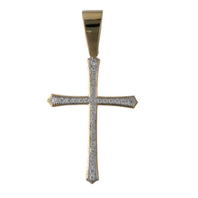 Load image into Gallery viewer, New 9ct Gold &amp; Cubic Zirconia Set Large Cross Pendant
