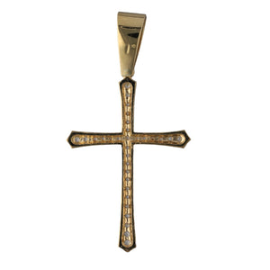 New 9ct Yellow Gold & Cubic Zirconia Set Large Cross Pendant with the weight 19.60 grams. The pendant is 9cm long including the bail by 4.8cm