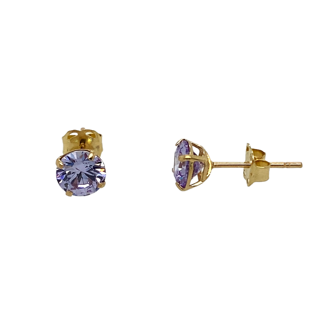 New 9ct Gold June Birthstone Stud Earrings