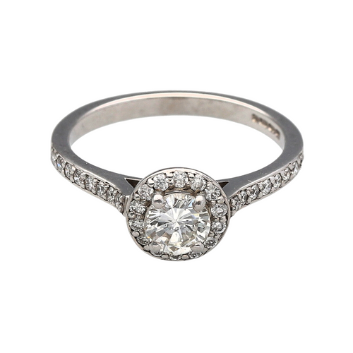 18ct White Gold & Diamond Halo Ring