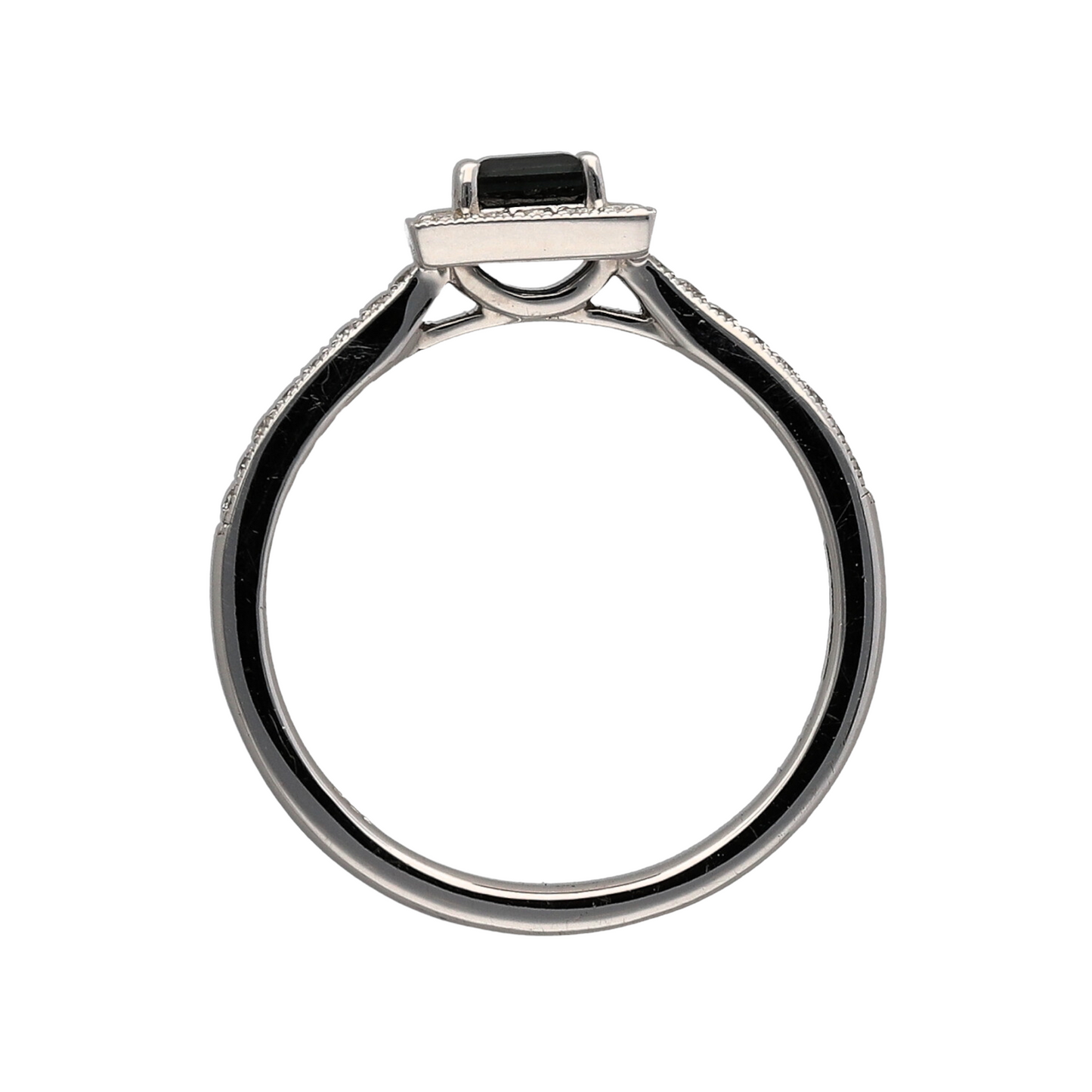 9ct White Gold Diamond & Sapphire Ring