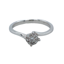 Load image into Gallery viewer, 9ct White Gold &amp; Diamond Cluster Solitaire Ring
