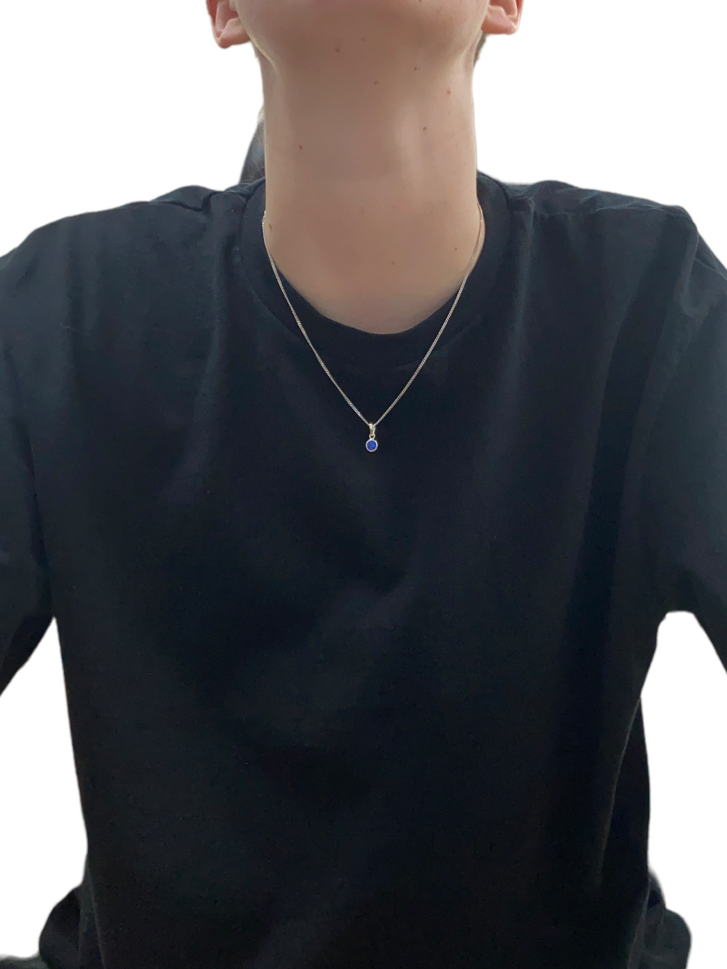 New 925 Silver September Birthstone Pendant 18"/20" Necklace