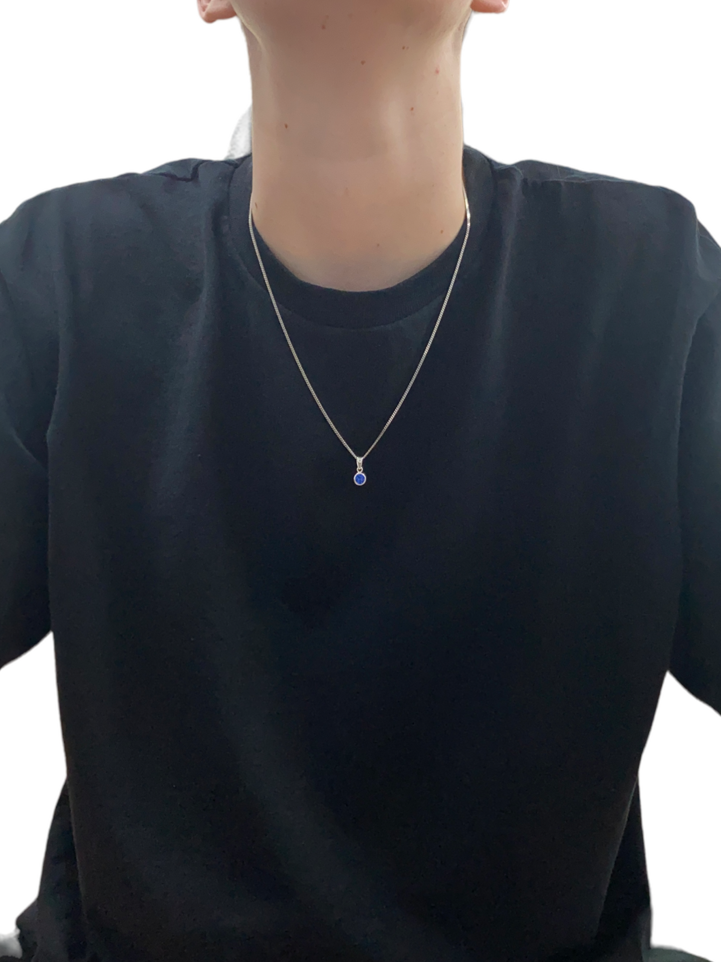 New 925 Silver September Birthstone Pendant 18"/20" Necklace