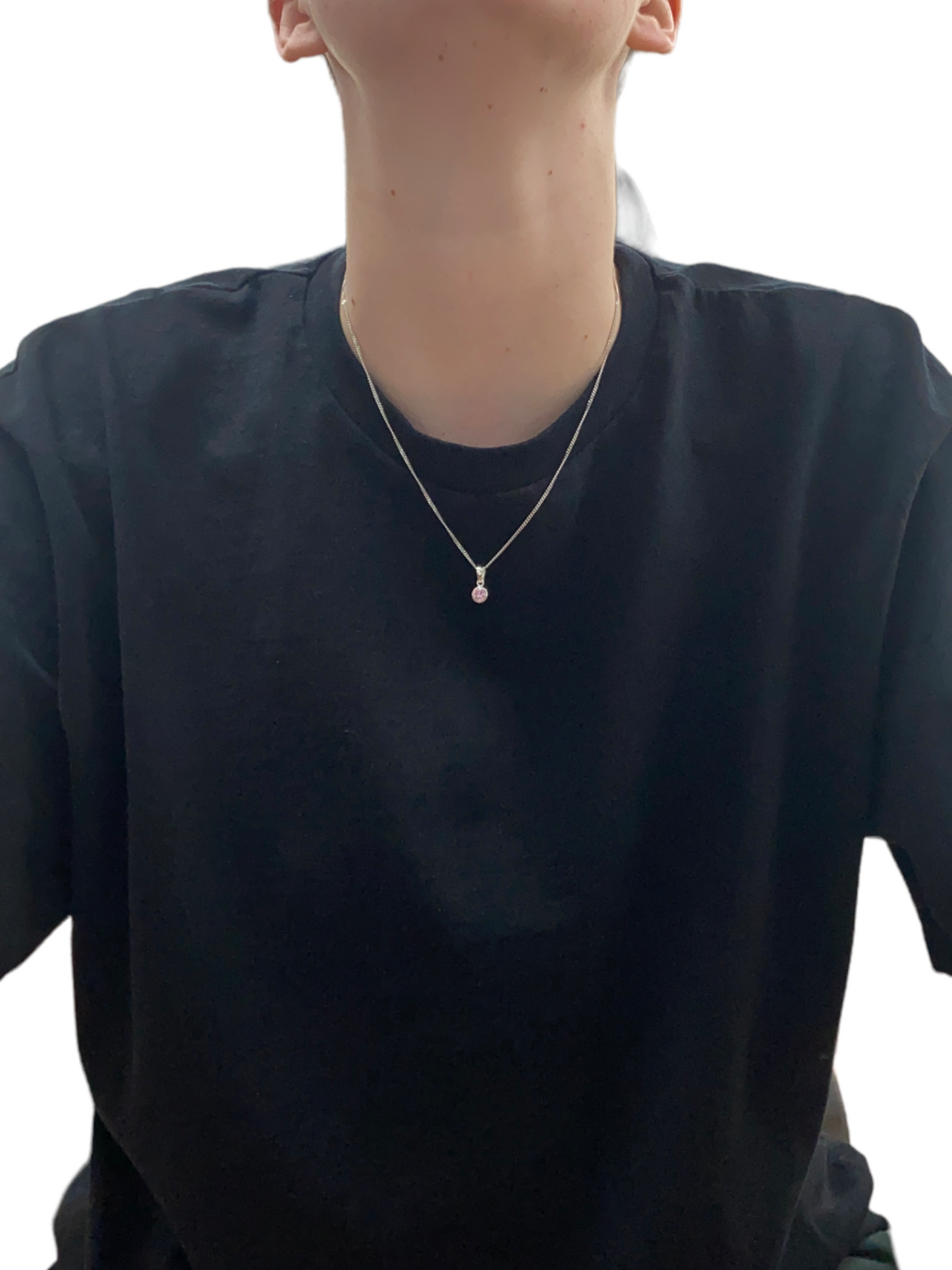 New 925 Silver October Birthstone Pendant 18"/20" Necklace