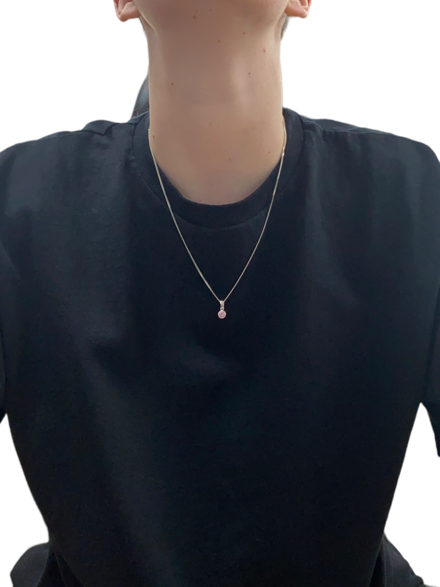 New 925 Silver October Birthstone Pendant 18"/20" Necklace