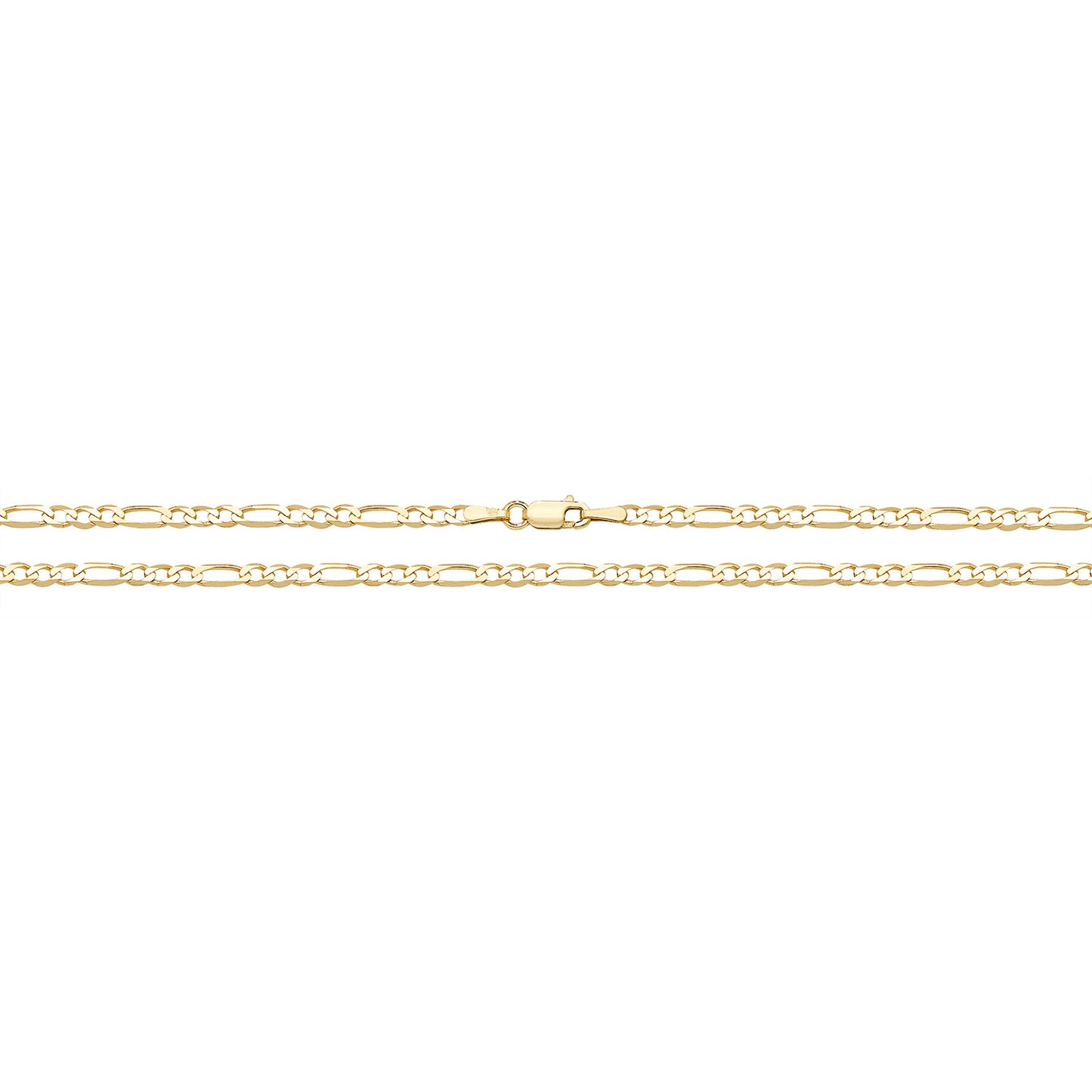 New 9ct Yellow Gold 10" Figaro Anklet with the weight 2 grams and link width 3mm