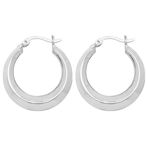 925 Silver Round Creole Earrings