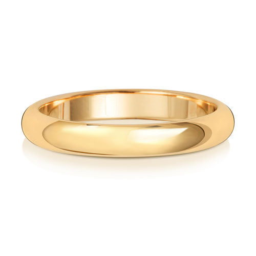 New 9ct Yellow Gold 3mm Court Wedding Band Ring in various sizes and weight 1.60 grams