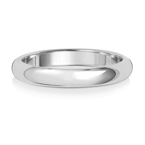 New 9ct White Gold 3mm Court Wedding Band Ring in various sizes and weight 1.60 grams