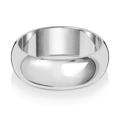 New 9ct White Gold 7mm Court Wedding Band Ring in various sizes and weight 4.20 grams
