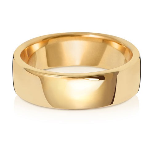 New 9ct Yellow Gold 6mm Soft Court Wedding Band Ring in various sizes and weight 6 grams
