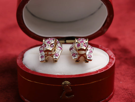 ruby birthstone diamond earrings