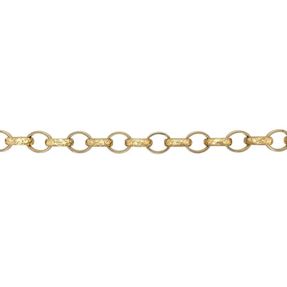 New 9ct Gold 8.5" Engraved Belcher Bracelet 22 grams