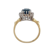 Load image into Gallery viewer, 9ct Gold Diamond &amp; Blue Topaz Set Cluster Ring
