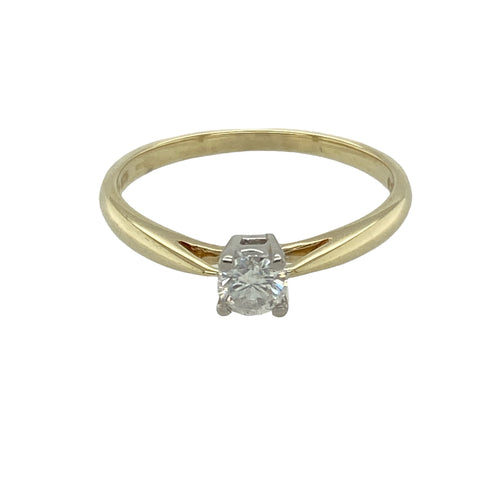 9ct Gold & Diamond Set Solitaire Ring