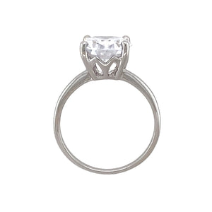 New 925 Silver & Cubic Zirconia Set Solitaire Dress Ring