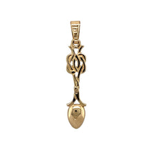 Load image into Gallery viewer, Preowned 9ct Yellow Gold Celtic Knot Lovespoon Pendant with the weight 1.40 grams
