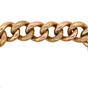 9ct Gold Patterned Heart Padlock 7" Charm Bracelet