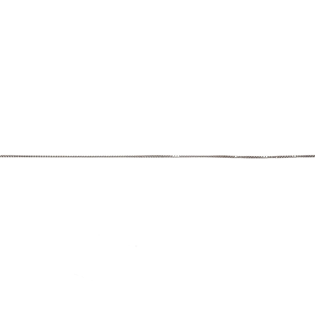 New 9ct White Gold 18" Box Pendant Chain