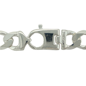 Bring bold sophistication and timeless style to your collection with this new 925 solid silver 22" curb chain, offering a classic design and commanding presence—perfect for making a confident statement.

Design: The chain features a traditional 22" curb style with wide 12mm links, creating a strong, sleek, and striking look. Its bold silhouette and clean lines make it a versatile and standout choice for any occasion.
